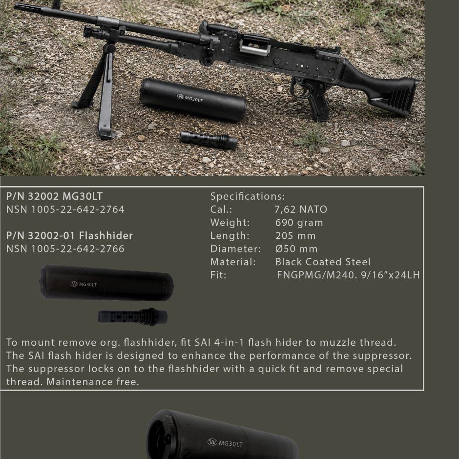 Lyddæmper til GPMG/M240 -LMG