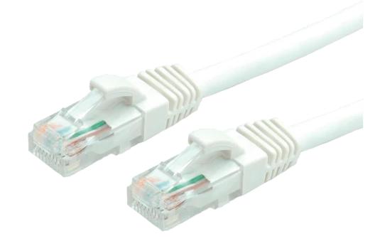 CAT6A UTP Patchcord, WHITE, RJ45-RJ45, Cu, PVC, Ø5,8mm