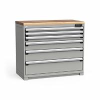 Stationary drawer cabinets