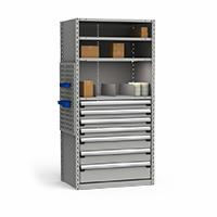 Shelving with drawers