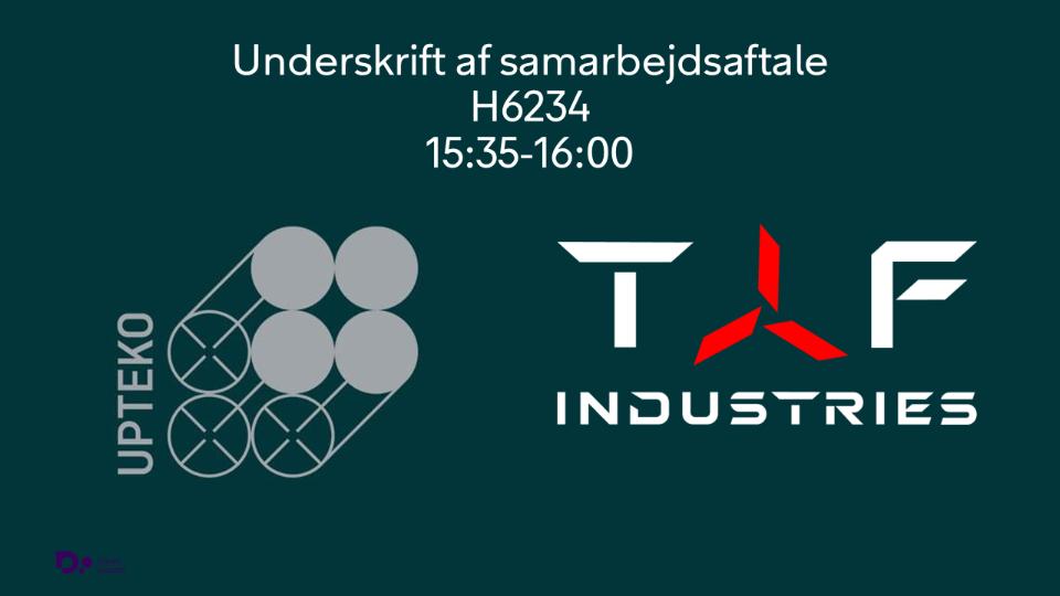 Upteko x TAF industries underskrift af samarbejdsaftale