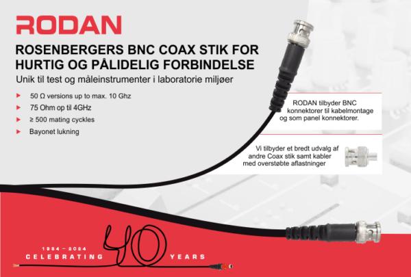 Rosenbergers BNC Coax stik for hurtig og pålidelig forbindelse