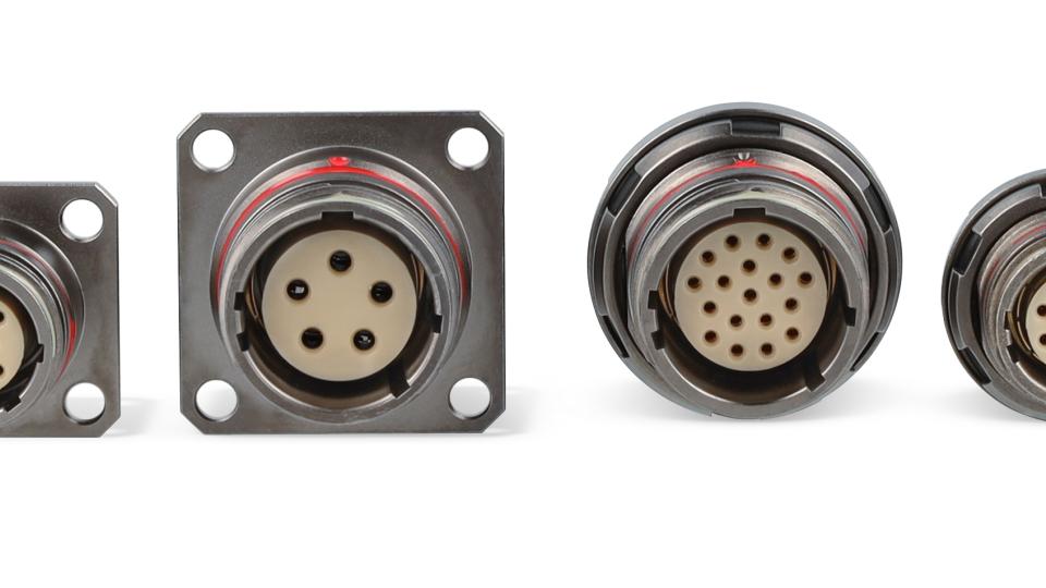 AMC® T chassisstik med MIL 38999-flanger
